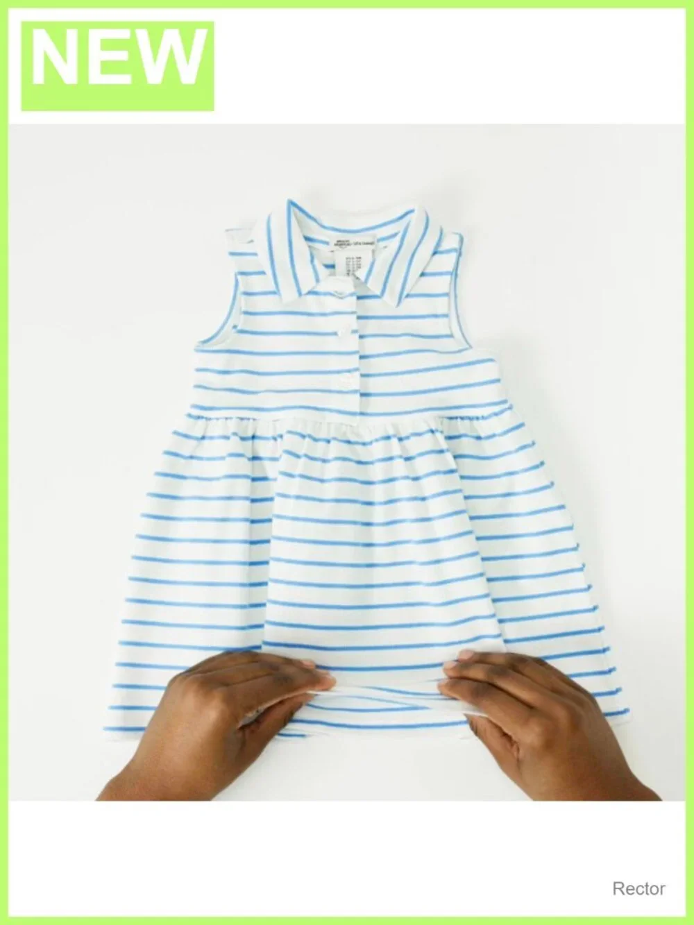 Toddler Girls Cotton Pique Sleeveless Polo Dress Gathered Waist